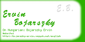 ervin bojarszky business card